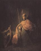 REMBRANDT Harmenszoon van Rijn David playing the Harp for aul (mk330 painting